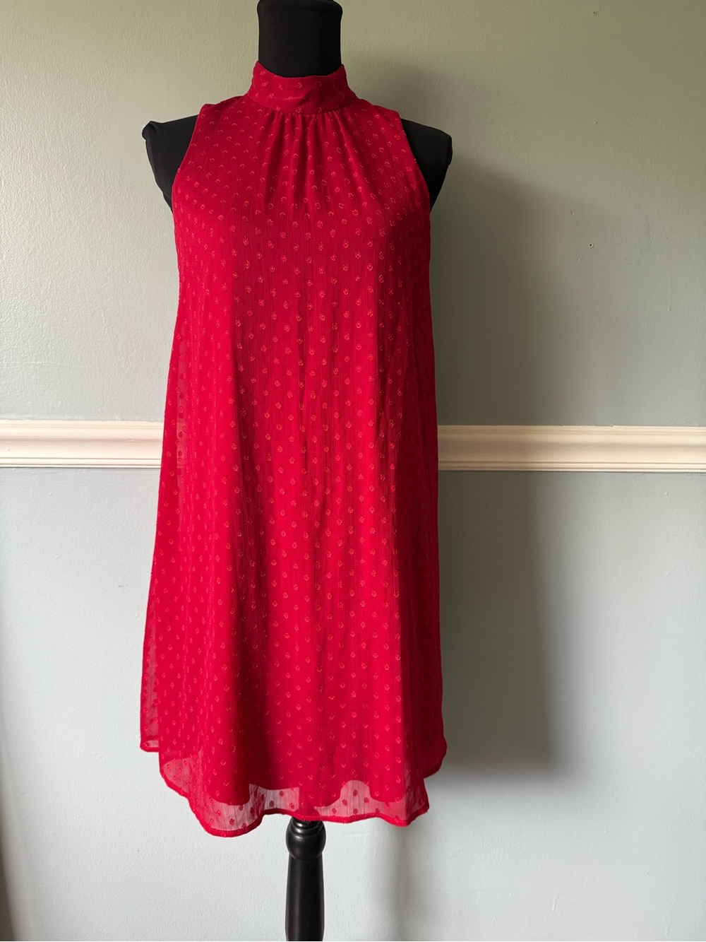 Tommy Hilfiger Red Sleeveless High-Neck Mini Dress 2